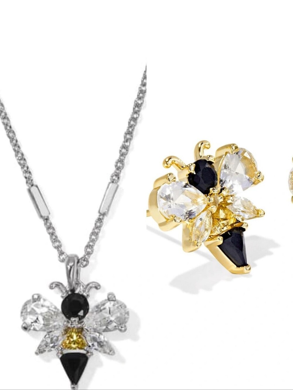 Kendra Scott Gold & Black Bee Pendant Necklace and Earring Set NWT